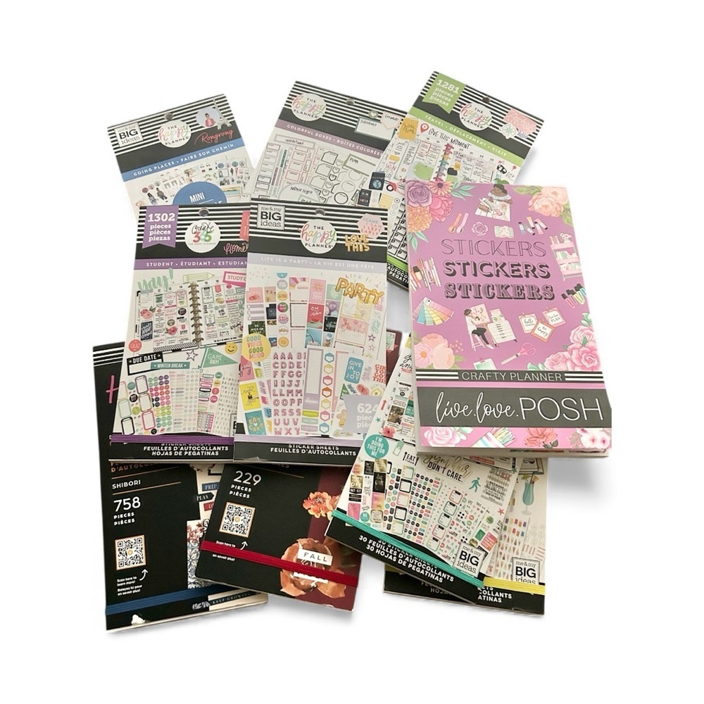 The Happy Planner and LiveLovePosh Sticker Book Lot 10 Books!